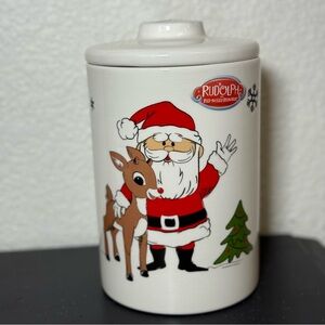 Rudolph the Red-Nosed Reindeer Christmas Canister Cookie‎ Jar With Lid NEW
